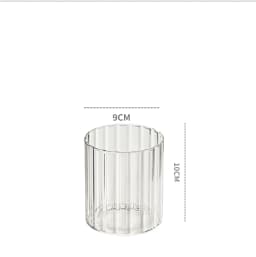 Ribbed Cylinder Glass Candle Holder Home Decor Pillar Candles Glass Vase Floating Candle Wedding Ornaments Tealight Candlestick