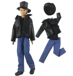 1 Set Doll Clothes Leather coat Outfit for 12 inch Ken Doll Many Style for Choice A02