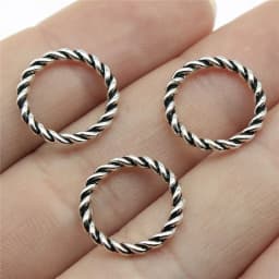 40pcs Round Circle Charms For Jewelry Making Tibetan Bronze Silver Color Pendants Antique Jewelry Making DIY Handmade Craft