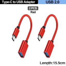 For Mobile Phone USB Female to Type C Male Adapter OTG 15.5CM Long Cable For Xiaomi Samsung S20 Huawei OTG Data Cable Converter