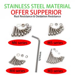 600pcs Stainless Steel Hex Socket Head Nuts and Bolts Set - M3, M4, M5, M6 Cup Head Hex Socket Heads - Includes Flat Washers