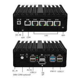 Topton Firewall Mini PC Upgraded Version Intel N150 Celeron N5105 J6412 7305 4x2.5G Fanless PC Mini Computer PfSense OPNsense