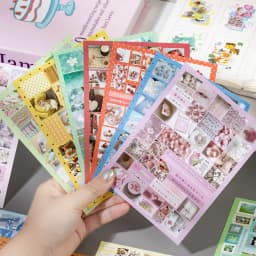 TIANZI 20 Sheets Die Cut Stickers Book Cute Cartoon Decorative Scrapbooking Materials Handmade Diary Japanese Stationery Supplie
