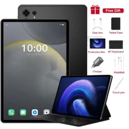 CHOTOG Pad 7s Pro Tablet Android 10000mah Battery Tablets 10.1inch HD Tablet PC Global Version Face Recognition 5G Dual SIM GPS Bluetooth for Kids Tabs with Keyboard
