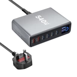 New 540W GaN Charger with Display Desktop 140W USB-C 6-Port Fast Charging Station Suitable for Phones Tablets Electronic Devices