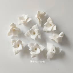 50pcs Handmade Ceramic Flower Material White Color Porcelain Floral Hair Accessories For DIY Jewelry Make Parts