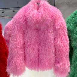 YOLOAgain High Collar Real Mongolia Sheep Fur Jacket For Women 2025 Winter Coats Outerwear