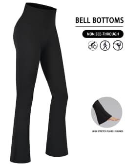 Women's Super Soft Flare Pants High Waisted Tummy Control Workout Yoga Leggings Bell Bottoms