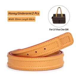 CRAZYSMITH Vachetta Leather Bag Strap Replacement for LV VIVA CITE PM MM Top Layer Cowhide Underarm Crossbody Purse Strap Bag