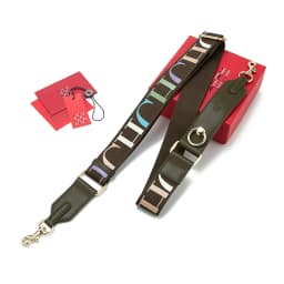 CH Wide Shoulder Bag Strap Set With Monogram Print Leather Accents And Heavy Duty Metal Hardware For Daily Use