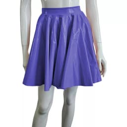 Plus Size Sweet Girl A-Line Goth Skirts Casual PVC Bottoms High Waist Faux Latex Slim Fit Mini Skirt Women Solid Sexy Club Skirt