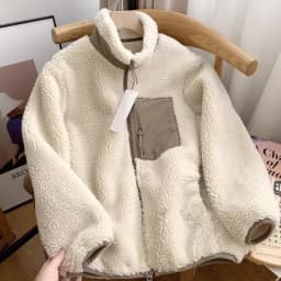 Loose Fit Lamb Velvet Jacket Coat for Men And Women Casual Warmth Stand Collar Fleece Inner Autumn Winter Season Couple Style