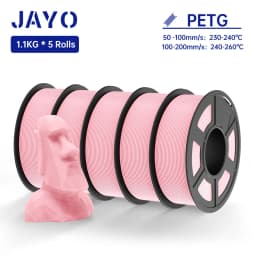 JAYO 5Rolls PETG Filament 1.75MM 1.1KG/Roll 3D Printer Filament PETG High Toughness for FDM 3D Printing Material