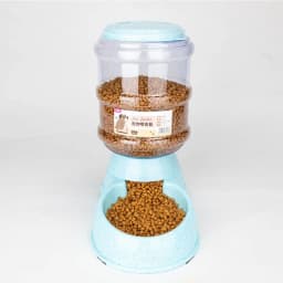Plastic Dog Cat Food Dispenser 3.8L Gravity Feeder Pet Food Drinking Bowl Large Capacity with Storage Bucket