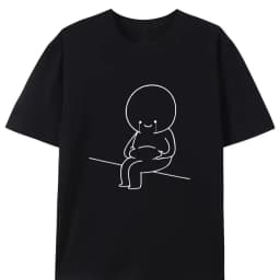 Short-Sleeve Shirt for Summer, Feeling Sad about Gaining Weight, Creatively Designed Round-Neck T-Shirt, Unisex Casual Tops