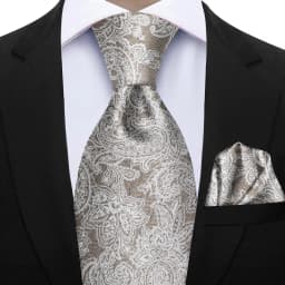 Men's 2pcs Paisley Tie Set Luxury Wedding Blue Brown Grey Necktie Handky Gift For Men Fashion Designer Business Party Tie Gift