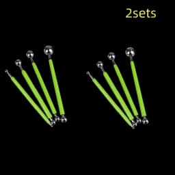 Pottery Dots Sculpture Tool Stainless Steel Polymer Clay Shape Pen Metal Ball Clay Carving DIY Ceramics Decorating Tools