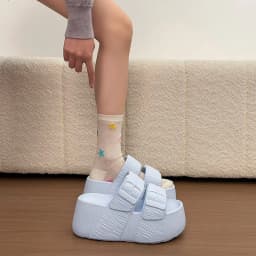 2026 New Womens Summer Platform Wedge Slippers EVA Thick Sole Adjustable Buckle Open Toe Comfort Outdoor Casual Slides