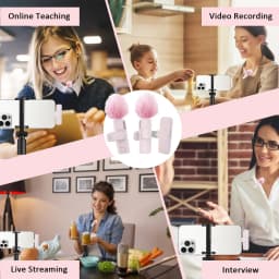 New Pink K60 Plug and Play Wireless Lavalier Microphone Portable MINI Wireless MIC For Smartphone Live Streaming/Video Recording