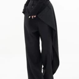 Matakawa Irregular Solid Women Pants Spring Autumn Loose Streetwear Pantalones De Mujer Fashion Patchwork Wide Leg Trousers