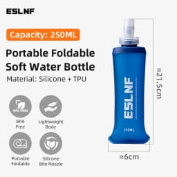ESLNF 500ml Collapsible Water Bladder Soft Water Bag BPA‑Free Food Grade Leak‑Proof Portable Running Cycling Camping Hydration