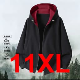 Zippered Hoodie Jacket Men 10XL 11XL Plus Size Hoodies Fashion Casual Solid Color Hoodies Male Spring Autumn