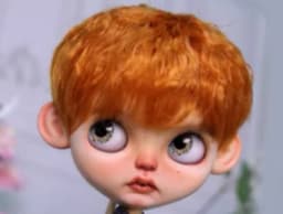 Blythes Doll Wig Fits Into the 1/6 Style Male European Style Curly Hair With Highlights Dark Brown Mixed Light Imitation Mohair