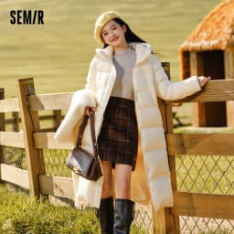 Semir Women Down Jacket Long Length 80 Percent Down Fill Water Repellent Windproof Thick Warm 2026 New Winter Daily Wear