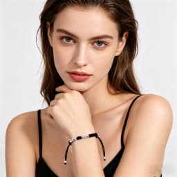La Monada 14-22 Silver Bead Black Thread For Hand 999 Sterling Silver Bracelet Thread String Rope Bracelets For Women Silver 925