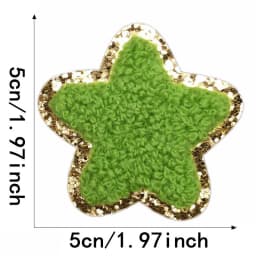 10pcs Set Chenille Self-Adhesive Patches Shiny Glitter Base Lightning Star Rainbow Patch for Bags Hats Jackets Clothing