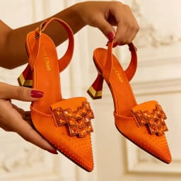 Venus Chan 2026 Elegant Green Slingback Heels with Rhinestones – Italian Design, Pointed Toe Bridal & Evening Party Footwear