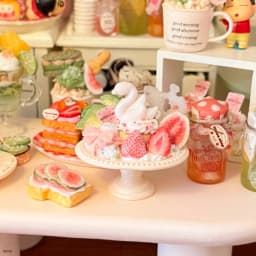 Handmade Premium Mini Food Set - Sandwich/Cake/Rainbow Cake/Hot Dog | Artisan Dollhouse Decor | Customizable Baking Miniatures