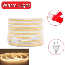 LED 220v COB Strip Lights LED Strip Lights 220v Super Bright Flexible Tape Ribbion for Room Home Decor