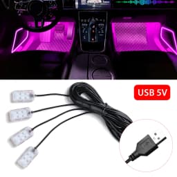Foot Light Car Accessories LED Car Interior Ambient Foot Light with USB Atmosphere Decorative Lamps