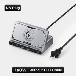 ASOMETECH 160W USB Charging Station 7 in 1 Wireless Charger 65W 45W PPS PD Type C Fast Charge For Macbook iPad iPhone 16 Samsung