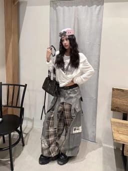 American Street Plaid Patchwork Gray Jeans for Women 2026 Loose Straight Wide Leg Pants Y2k High Waist Women's Clothing