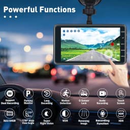 E-ACE 4'' LCD Touch Screen FHD 1080P Dashcam Camera Recorder Optional Rear Camera G Sensor HDR Loop Record Motion Detection