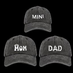 DAD MOM MINI Printed dad mama mini Love Caps Washed Cotton Adjustable Parent-Unisex Baseball Hats Embroidery Baseball Cap