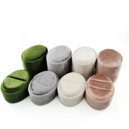Flannel Jewelry Box Oval Ring Box Simple and Exquisite Velvet Jewelry Box Double Rings Box for Wedding Gift Wrap Packaging