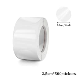 300-1000 Stickers Crystal Clear Transparent 1"/1.5" Round PVC Stickers, Envelope TabSealer And Retail Package Clear Seal Labels