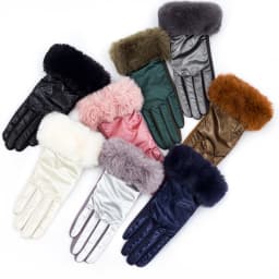 New Women Winter Light Water Proof Plus Cashmere Keep Warm Touch Screen Gloves Suede Fashion Big Plush Wrist