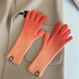 Winter Gloves for Women New Gradient Touchscreen Gloves Stretch Knit Warm Arm Mittens Outdoor Non-Slip Exposed Finger Guantes