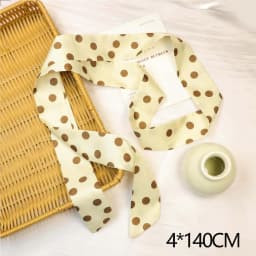 Women Narrow Long Scarf Polka Dot Tie Bag Ribbon Headband Choker Streamer Lady Accessories