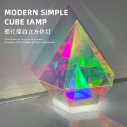 LED 3D Pyramid Cube Night Light USB Color Dimming Ambient Light Living Room Bedroom Bedside Decorative Table Lamp Birthday GifT