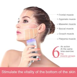 Microcurrent RF LED Photon Beauty Machine NeedleFree Electroporation Massager for Facial & Skin Lifting Tightening Rejuvenation