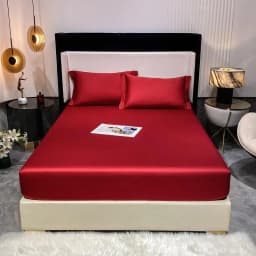 1000TC Premium Egyptian Cotton Fitted Sheet Elastic Bed Sheet, Solid Plain Long Staple Natural Cotton Bed Sheet Pillowcases