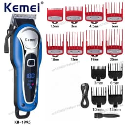 Kemei Hair Clipper for Man KM-1995 Professional Precision Adjustment Cordless Hair Trimmer Rechargeable Haircut Machine