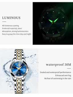 OLEVS 9970 Luxury Quartz Watch Classic Rhombus Mirror Waterproof Digital dial Men's Watch Women's Watch Date Week Couple Watch