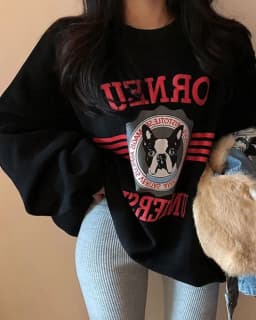 2025 Autumn Winter Thickened Fleece Women's Sweatshirt Versatile Retro High End Cartoon Anime round Neck Commute Style Long S...