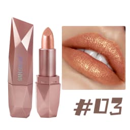 6-color dazzling gold moisturizing long-lasting lipstick Diamond pearl fine sparkle color lipstick